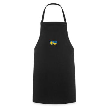 Suède Ukraine Flag Heart - Tablier de cuisine - noir - Devant - AI Model Male 185 dark (185cm)