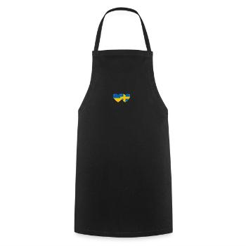 Ukraine Suède Flag Coeur - Tablier de cuisine - noir - Devant - AI Model Male 185 dark (185cm)