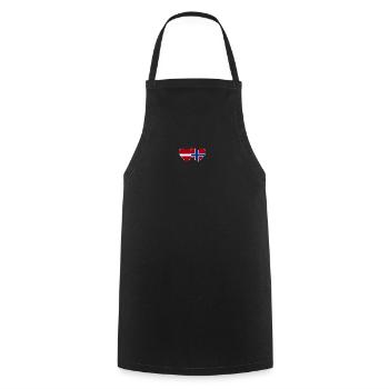 Latvia Norway Flag Heart - Cooking Apron - black - Front - AI Model Male 185 dark (185cm)