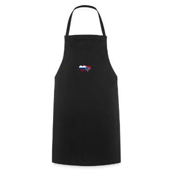 Russia Norway Flag Heart - Cooking Apron - black - Front - AI Model Male 185 dark (185cm)