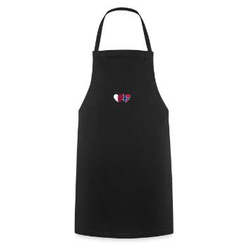 Qatar Norway Flag Heart - Cooking Apron - black - Front - AI Model Male 185 dark (185cm)