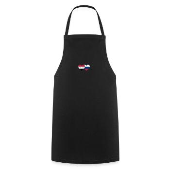 Syria Russia Flag Heart - Cooking Apron - black - Front - AI Model Male 185 dark (185cm)