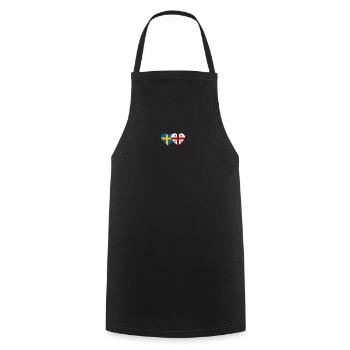 Sweden Georgia Flag Heart - Cooking Apron - black - Front - AI Model Male 185 dark (185cm)