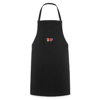 Moldova England Flag Heart - Cooking Apron - black - Front - AI Model Male 185 dark (185cm)