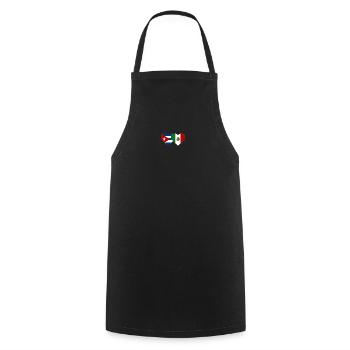 Cuba Mexico Flag Heart - Cooking Apron - black - Front - AI Model Male 185 dark (185cm)