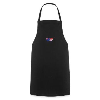 Australia Croatia Flag Heart - Cooking Apron - black - Front - AI Model Male 185 dark (185cm)