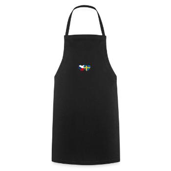 République tchèque Suède Flag Heart - Tablier de cuisine - noir - Devant - AI Model Male 185 dark (185cm)