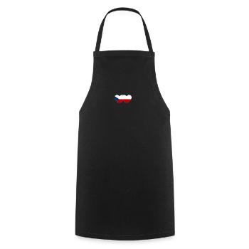 Czech Republic Poland Flag Heart Wide - Cooking Apron - black - Front - AI Model Male 185 dark (185cm)