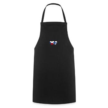République tchèque Finlande Flag Heart - Tablier de cuisine - noir - Devant - AI Model Male 185 dark (185cm)