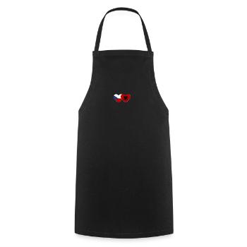République tchèque Albanie Flag Heart - Tablier de cuisine - noir - Devant - AI Model Male 185 dark (185cm)