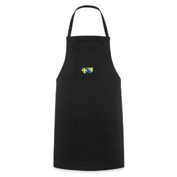 Suède Bosnie Flag Heart - Tablier de cuisine - noir - Devant - AI Model Male 185 dark (185cm)