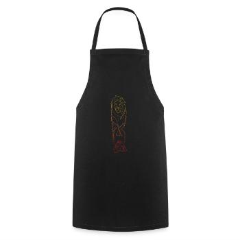 Lion & Lionceau lineart - Tablier de cuisine - noir - Devant - AI Model Male 185 dark (185cm)