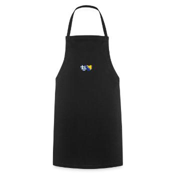 Griechenland Bosnien Flagge Herz - Kochschürze - Schwarz - Vorne - AI Model Male 185 dark (185cm)