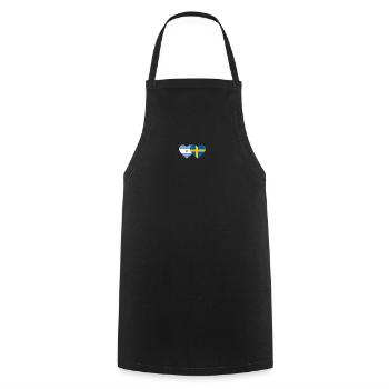 Coeur de drapeau Argentine Suède - Tablier de cuisine - noir - Devant - AI Model Male 185 dark (185cm)