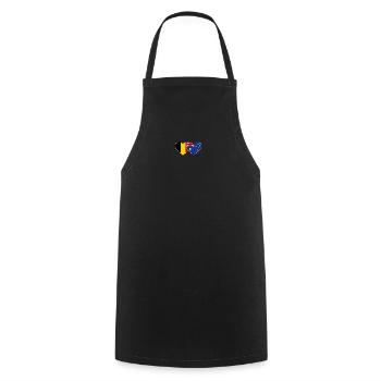 Belgium Australia Flag Heart - Cooking Apron - black - Front - AI Model Male 185 dark (185cm)