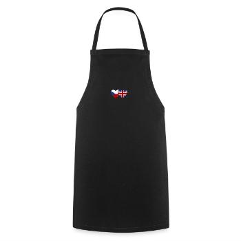 République tchèque Angleterre Flag Heart - Tablier de cuisine - noir - Devant - AI Model Male 185 dark (185cm)