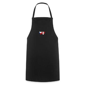 Checia Canada Heart Flag - Cooking Apron - black - Front - AI Model Male 185 dark (185cm)