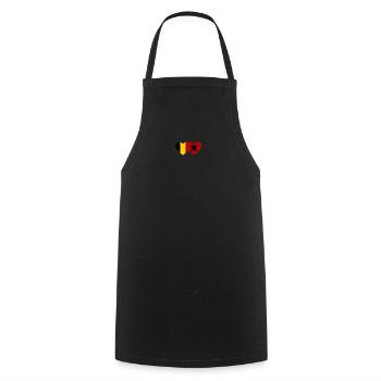 Belgien Albanien Flagge Herz - Kochschürze - Schwarz - Vorne - AI Model Male 185 dark (185cm)