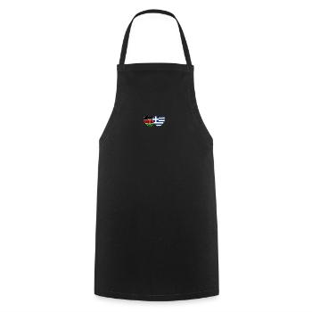 Kenya Grèce Flag Heart - Tablier de cuisine - noir - Devant - AI Model Male 185 dark (185cm)