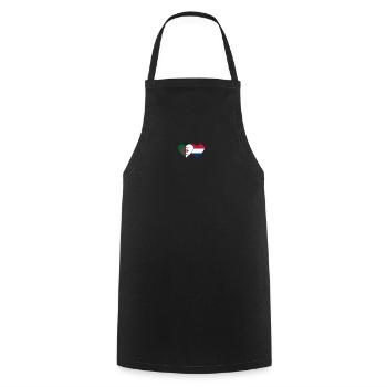 Algeria Holland Flag Heart - Cooking Apron - black - Front - AI Model Male 185 dark (185cm)