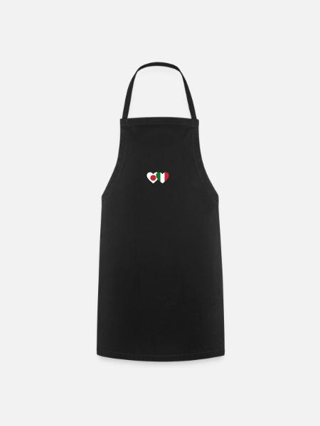 Japon Italie Flag Coeur - Tablier de cuisine - noir