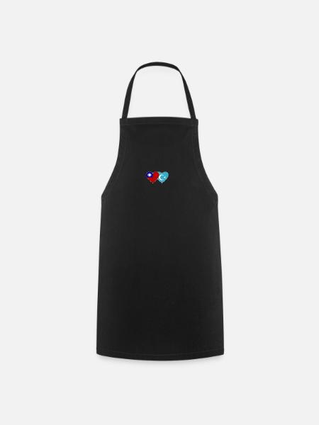 Cœur du drapeau ouïghour de Taïwan - Tablier de cuisine - noir