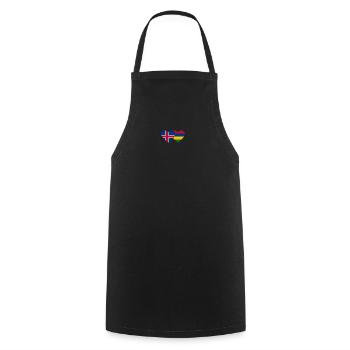 Iceland Mauritius Flag Heart - Cooking Apron - black - Front - AI Model Male 185 dark (185cm)