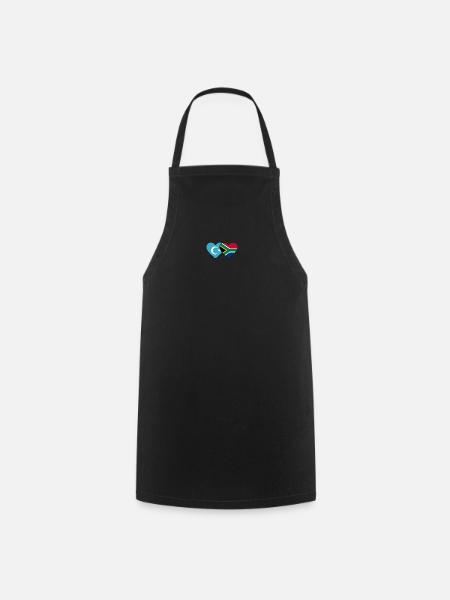 Cœur de drapeau ouïghours d’Afrique du Sud - Tablier de cuisine - noir