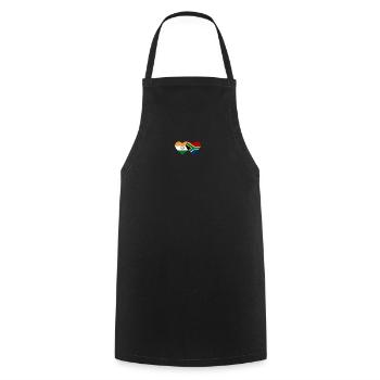 Inde Afrique du Sud Flag Heart - Tablier de cuisine - noir - Devant - AI Model Male 185 dark (185cm)