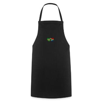 Brésil Afrique du Sud Flag Heart - Tablier de cuisine - noir - Devant - AI Model Male 185 dark (185cm)