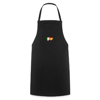 Ireland Spain Flag Heart - Cooking Apron - black - Front - AI Model Male 185 dark (185cm)
