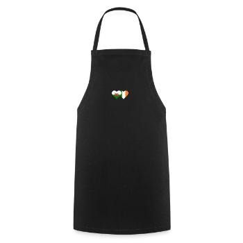 Wales Ireland Flag Heart - Cooking Apron - black - Front - AI Model Male 185 dark (185cm)