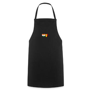 India Belgium Flag Heart - Cooking Apron - black - Front - AI Model Male 185 dark (185cm)
