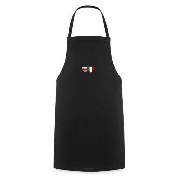 Costa Rica Italie Drapeau Coeur - Tablier de cuisine - noir - Devant - AI Model Male 185 dark (185cm)