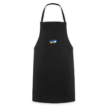 Ukraine Israel Flag Heart - Cooking Apron - black - Front - AI Model Male 185 dark (185cm)