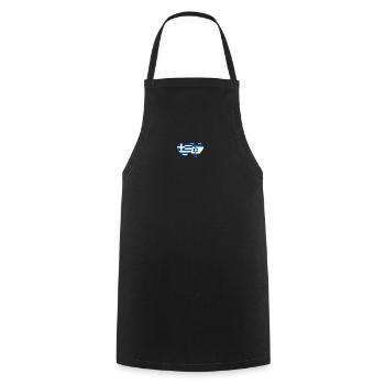 Greece Israel Flag Heart - Cooking Apron - black - Front - AI Model Male 185 dark (185cm)