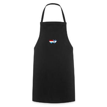 Drapeau luxembourgeois Israël coeur - Tablier de cuisine - noir - Devant - AI Model Male 185 dark (185cm)