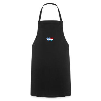 Israël Luxembourg Drapeau Coeur - Tablier de cuisine - noir - Devant - AI Model Male 185 dark (185cm)