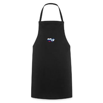 Russie Israël Drapeau Coeur - Tablier de cuisine - noir - Devant - AI Model Male 185 dark (185cm)