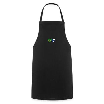 Brésil Finlande Flag Heart - Tablier de cuisine - noir - Devant - AI Model Male 185 dark (185cm)