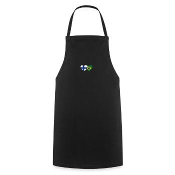 Finlande Brésil Flag Heart - Tablier de cuisine - noir - Devant - AI Model Male 185 dark (185cm)