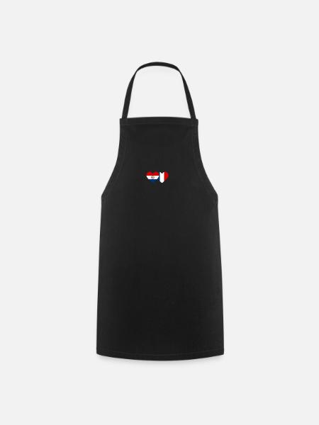 Paraguay France Drapeau du Cœur - Tablier de cuisine - noir