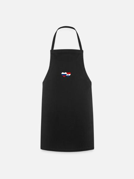 Russie Paraguay Drapeau du Cœur - Tablier de cuisine - noir