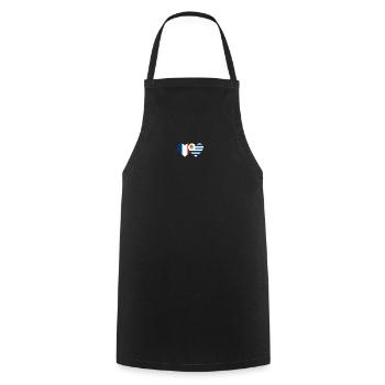 France Uruguay Heart Flag - Cooking Apron - black - Front - AI Model Male 185 dark (185cm)