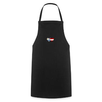 Uruguay Austria Heart Flag - Cooking Apron - black - Front - AI Model Male 185 dark (185cm)