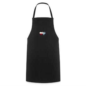 Poland Uruguay Heart Flag - Cooking Apron - black - Front - AI Model Male 185 dark (185cm)
