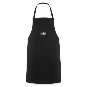 Portugal Uruguay Heart Flag - Cooking Apron - black - Front - AI Model Male 185 dark (185cm)