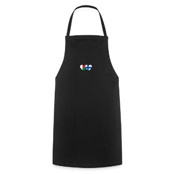 Madagascar Finlande Drapeau du Cœur - Tablier de cuisine - noir - Devant - AI Model Male 185 dark (185cm)