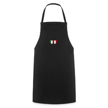 Italien Peru Herz Flagge - Kochschürze - Schwarz - Vorne - AI Model Male 185 dark (185cm)