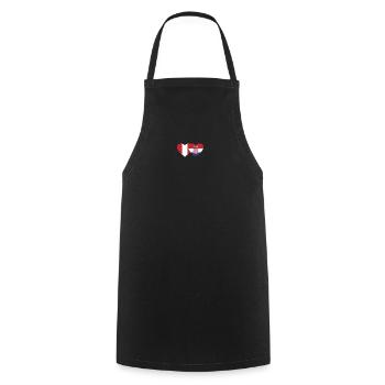 Pérou Croatie Drapeau du Cœur - Tablier de cuisine - noir - Devant - AI Model Male 185 dark (185cm)